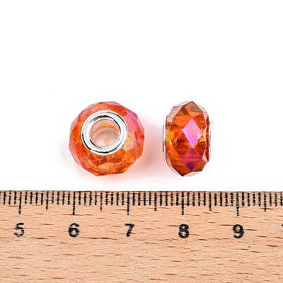 Baking Paint Transparent Glass European Beads GPDL-N004-C14mm-A02-1