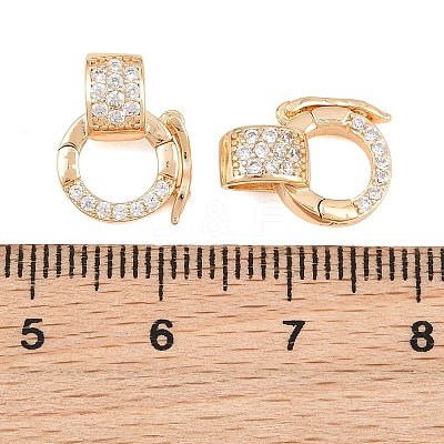 Brass Micro Pave Clear Cubic Zirconia Twister Clasp CU-CBA7BFE-04G-1