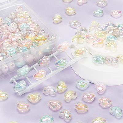 150Pcs 5 Colors Transparent Acrylic Beads TACR-LS0001-09-1