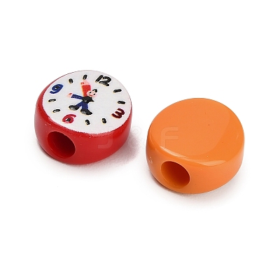 Printed Opaque Acrylic European Beads AC-CBA6BCC-06-1