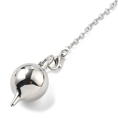 Brass Dowsing Pendulum Big Pointed Round Pendants KK-H491-03P-1