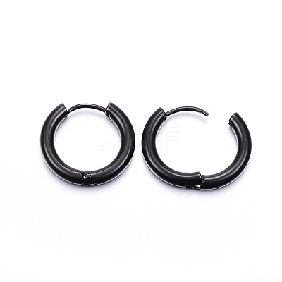 304 Stainless Steel Huggie Hoop Earrings EJEW-F111-18mm-B-1