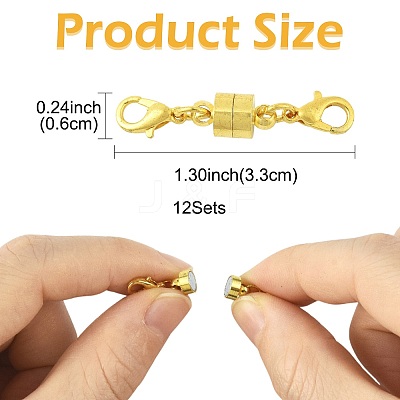 12Sets Brass Magnetic Clasps Converter KK-FS0001-95G-1