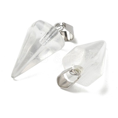 White Watermelon Stone Glass Pendants G-B127-13P-04-1