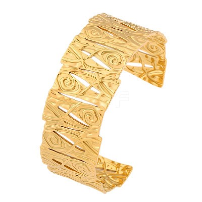 Textured 304 Stainless Steel Cuff Bangles WG07403-01-1