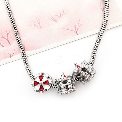 Alloy Rhinestone European Beads MPDL-Q213-20P-1