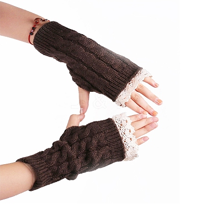 Acrylic Fiber Yarn Knitting Fingerless Gloves COHT-PW0002-05E-1