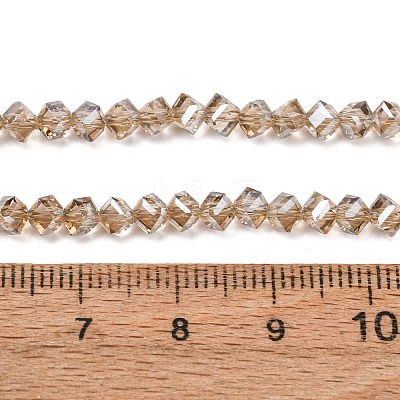 Electroplate Transparent Glass Beads Strands GL-CBA7A17-01A-10-1
