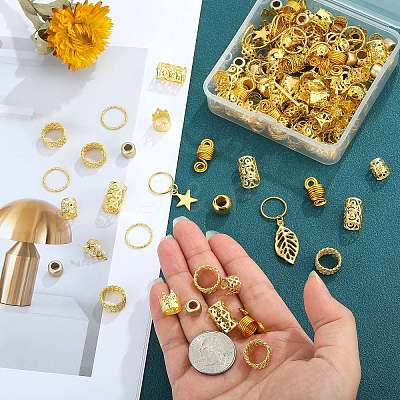 200Pcs Iron Hair Coil Cuffs X1-AJEW-SZC0021-02G-1