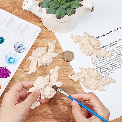 Wood Carved Appliques DIY-WH0032-28-1