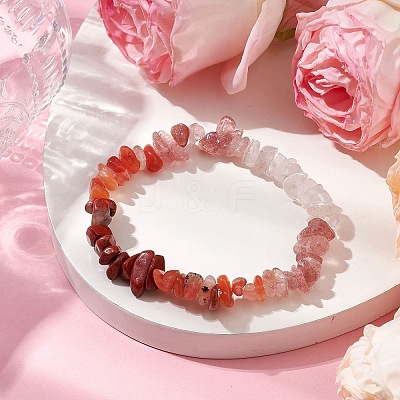 Gemstone Stretch Bracelet BJEW-JB11012-07-1