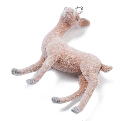 Flocky Resin Pendants RESI-Q002-08B-1