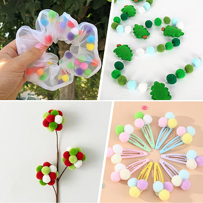 400Pcs 4 Colors Polyester Pom Pom Balls DIY-SC0031-37A-1