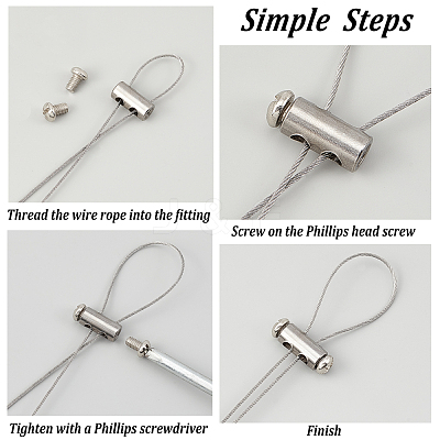 4 Styles 201 Stainless Steel Wire Rope Clamps STAS-GA0001-39-1