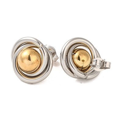 Ring & Round 304 Stainless Steel Stud Earrings for Women X-EJEW-U003-19-1