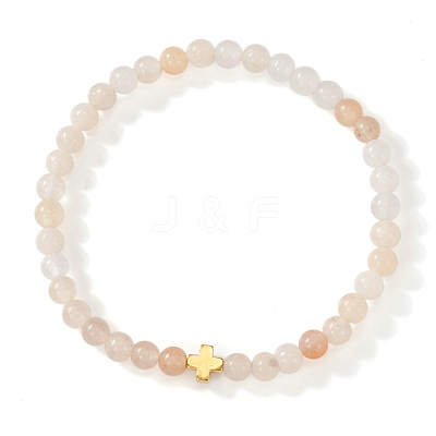 Bohemian Natural Pink Aventurine Round Beads Stretch Bracelets NO3013-1-1