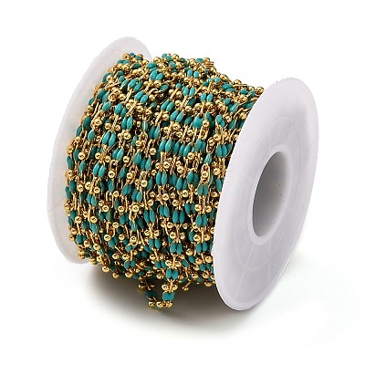 Brass Enamel Link Chains CHC-L050-07G-01-1