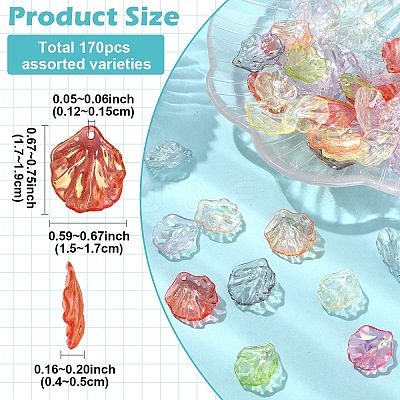 Autumn Theme Transparent Acrylic Pendants TACR-YW0003-50-1