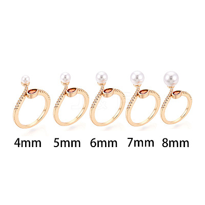 Teardrop Brass Micro Pave Cubic Zirconia Cup Peg Ring Settings KK-T076-08G-1