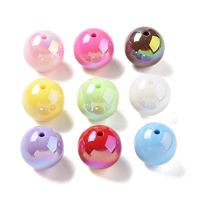 UV Plating Iridescent Acrylic Beads X-MACR-D032-05-1