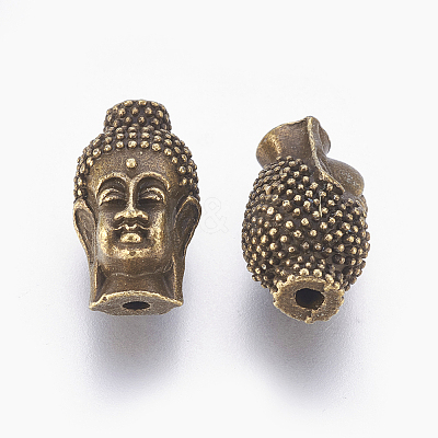Tibetan Style Buddha Head Alloy Beads TIBEB-7482-AB-FF-1