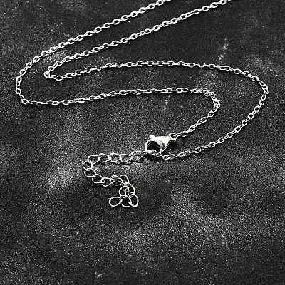 Non-Tarnish 304 Stainless Steel Cable Chain Necklace STAS-T040-PJ204-40-1