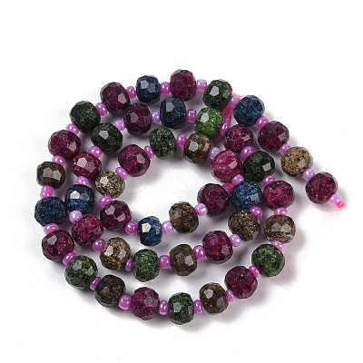 Natural Dyed White Jade Beads Strands G-H057-A22-19-1