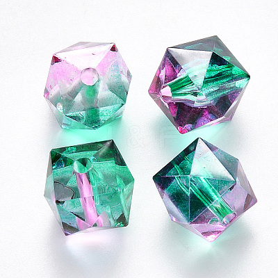 Transparent Spray Painted Crackle Acrylic Beads ACRP-YW0001-01K-1