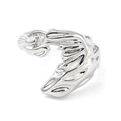 Brass Open Cuff Rings for Women RJEW-D016-03P-1