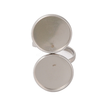 Non-Tarnish 304 Stainless Steel Open Cuff Ring Findings STAS-E124-05L-P-1