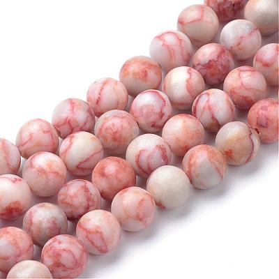 Natural Red Netstone Bead Strands G-R345-8mm-45-1