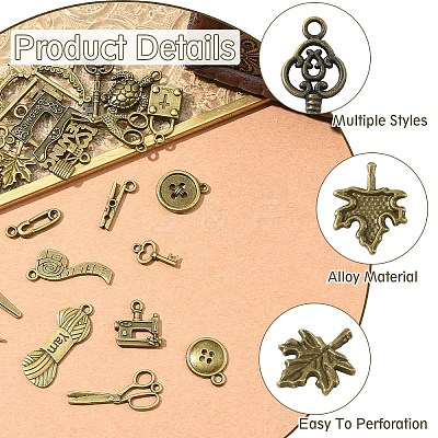 30Pcs Tibetan Style Alloy Pendants FIND-YW0008-70-1