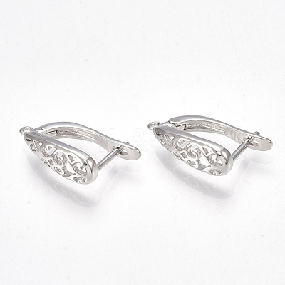 Brass Hoop Earring Findings X-KK-S350-070P-1