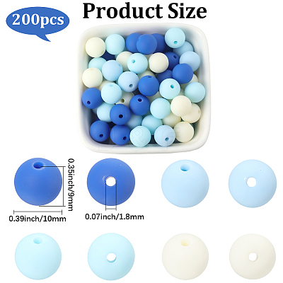 Rubberized Style Imitated Silicone Acrylic Beads MACR-PA0001-06C-02-1