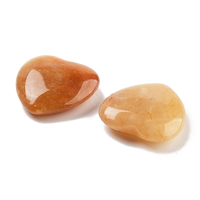 Heart Natural Yellow Aventurine Palm Stones G-C134-06A-09-1