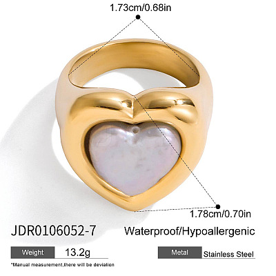 304 Stainless Steel Fresh Water Pearl Finger Rings FS-WG9EDCA-04-1