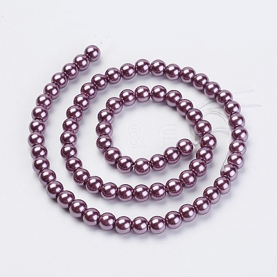 Eco-Friendly Dyed Glass Pearl Beads Strands HY-A008-6mm-RB062-1
