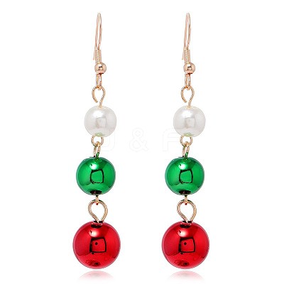 Christmas Theme Alloy Plastic Dangle Earrings FS-WG6FBD6-15-1