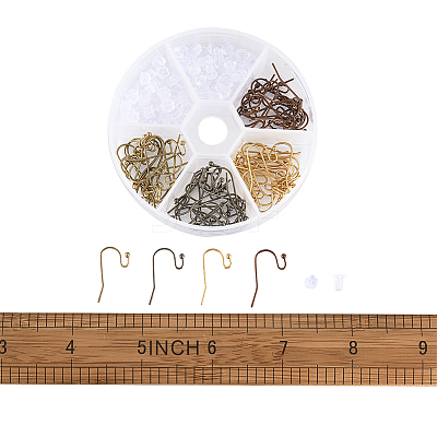 Brass Hook Ear Wire/Earring Hook and Plastic Ear Nuts KK-TA0007-08-1