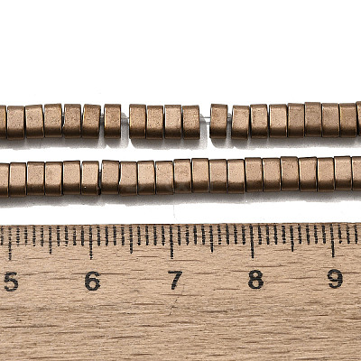 2-Hole Electroplated Synthetic Non-magnetic Hematite Beads Strands G-L613-A01-01F-1