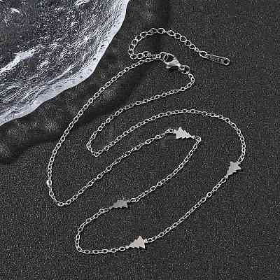 304 Stainless Steel Link Chain Necklaces for Women Men NJEW-K292-01K-P-1
