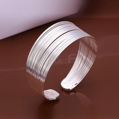 Classic Brass Cuff Bangles For Women BJEW-BB12232-1