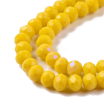 Electroplate Opaque Solid Color Glass Beads Strands EGLA-A044-P2mm-L04-1