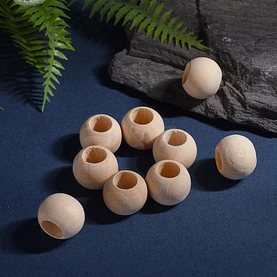 Natural Unfinished Wood Beads WOOD-Q038-20mm-1