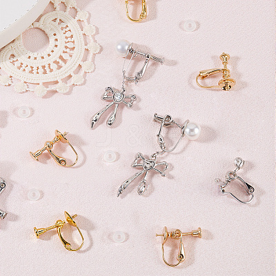 18Pcs 3 Colors Brass Clip-on Earring Findings KK-SC0006-61A-1