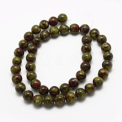 Natural Dragon Blood Beads Strands G-G735-34-8mm-1