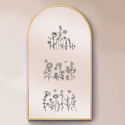 Waterproof Reflective Plastic Mirror Stickers DIY-WH0668-002-1