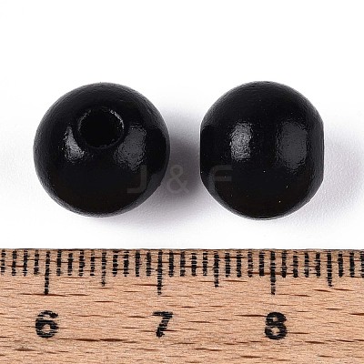 Spray Painted Round Natural Schima Wood Beads WOOD-A018-12mm-03-1-1
