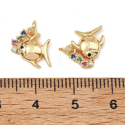 SHEGRACE Brass Colorful Cubic Zirconia Charms XGRQ3P648-591G-1