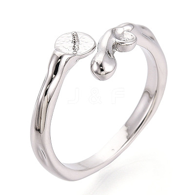Brass Cuff Ring Settings KK-T076-41P-1